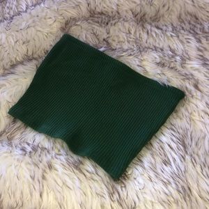 Green cropped tube top